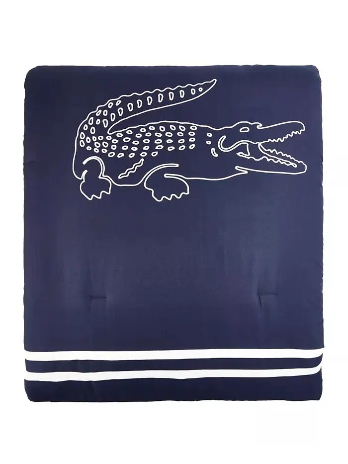 Большой Крокодил 2 шт. Комплект одеял, Твин Lacoste Home — изображение 5 из 6, темно-синий