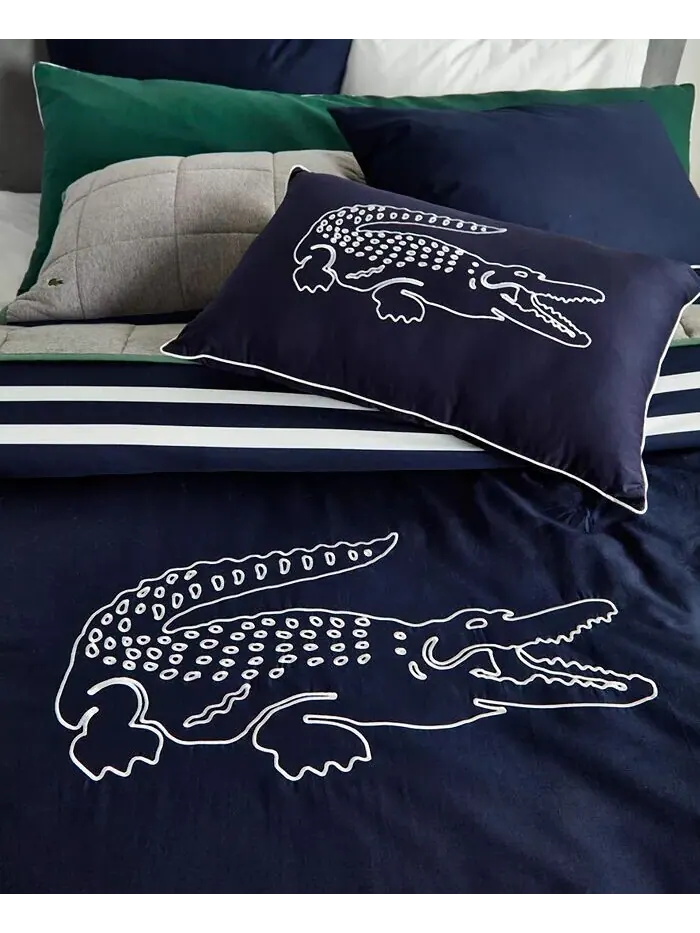 Большой Крокодил 2 шт. Комплект одеял, Твин Lacoste Home — изображение 6 из 6, темно-синий