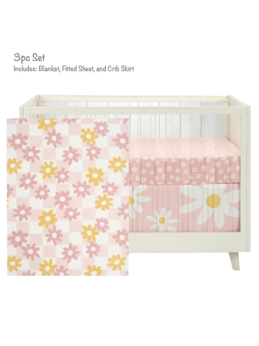 Комплект постельного белья для детской кроватки Daisy Dreams из 3 предметов — изображение 2 из 10, розовый