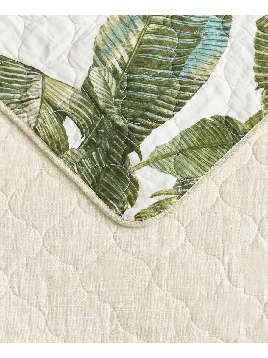 Комплект постельного белья Fiesta Palms из хлопка, 3 предмета, размер King Tommy Bahama Home — изображение 4 из 6, зеленый
