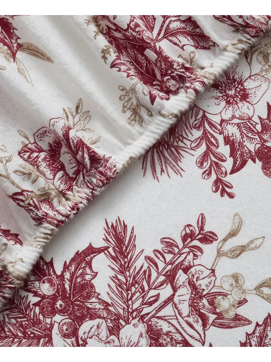 Комплект постельного белья Home Toile из 100% хлопковой фланели, 4 предмета, размер Full Tahari — изображение 3 из 6, красный
