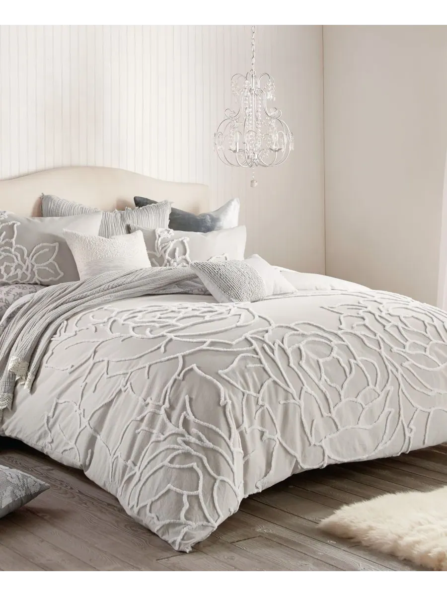 Комплект постельного белья Chenille Rose, 3 предмета, размер Full/Queen Peri Home — изображение 1 из 6, серый