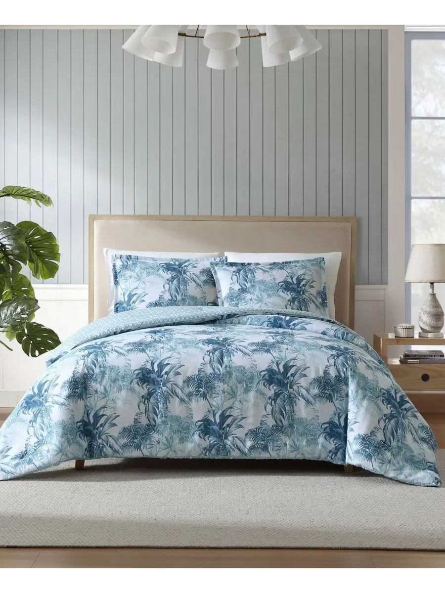 Комплект постельного белья Tommy Bahama Legacy Palms, 3 предмета, двусторонний, размер Full/Queen