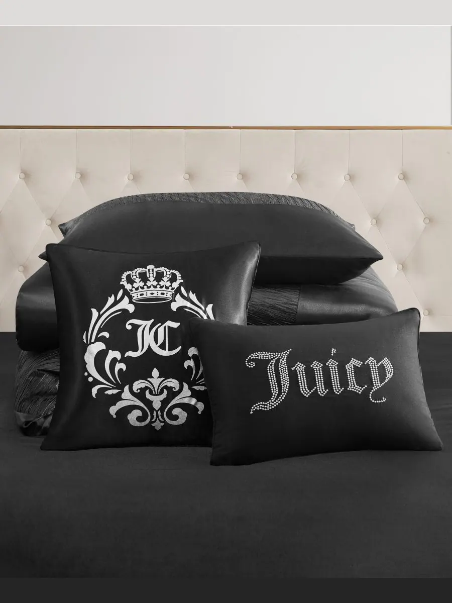 Комплект постельного белья Glam Night Stripe из 4 предметов, размер Twin/Twin XL Juicy Couture — изображение 2 из 6, черный