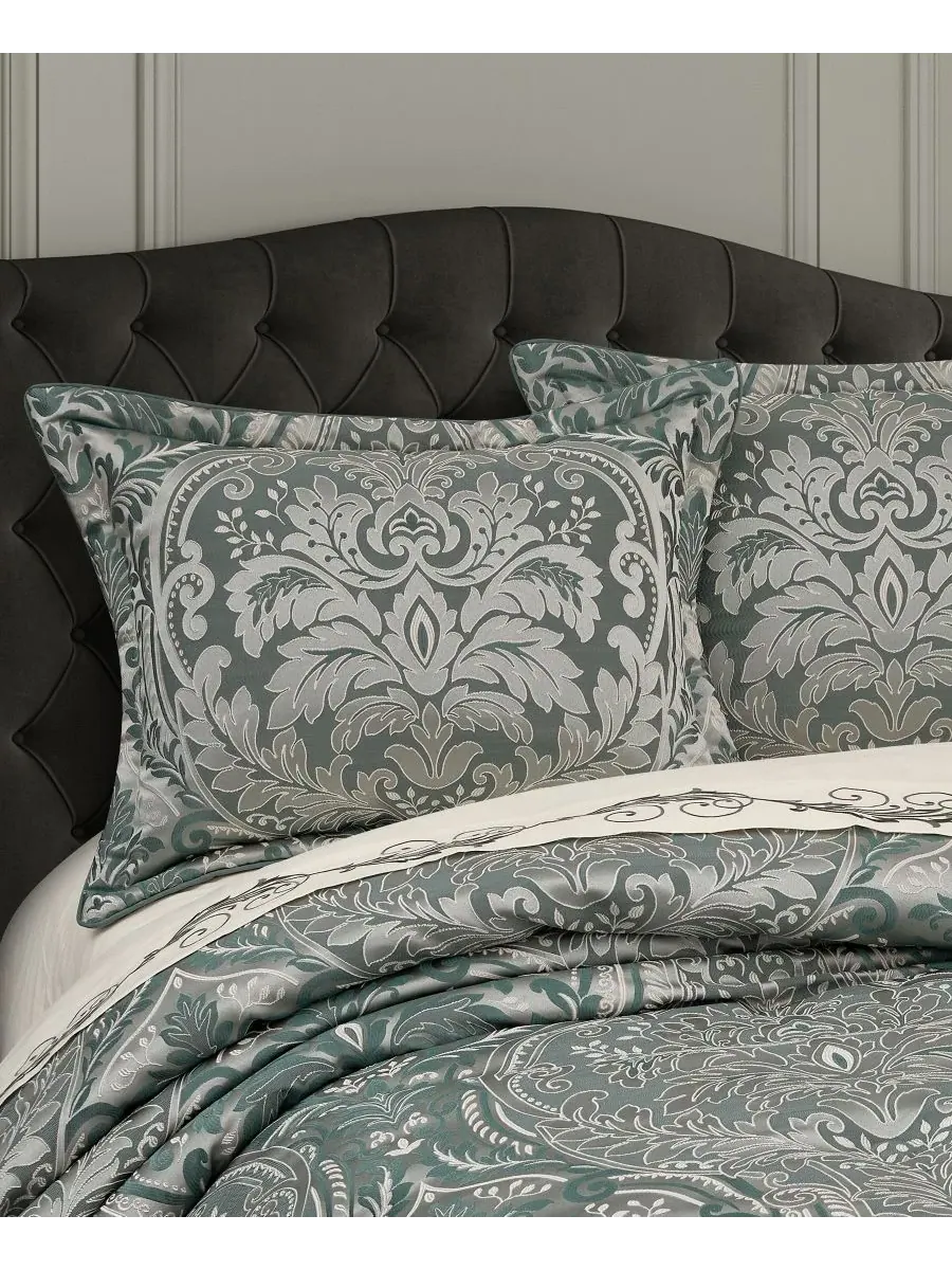 Комплект постельного белья Renata Floral из 4 предметов, размер Queen J Queen New York — изображение 2 из 6, бирюзовый