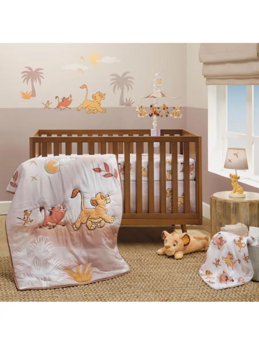 Lambs & Ivy Простыня для детской кроватки Disney Baby Lion King Safari - белая — изображение 6 из 6, белый