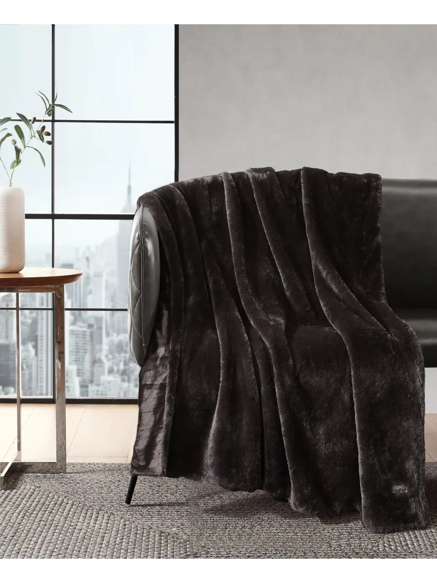 Плед из плотной ткани, 60 x 50 дюймов Kenneth Cole New York — изображение 2 из 7, коричневый