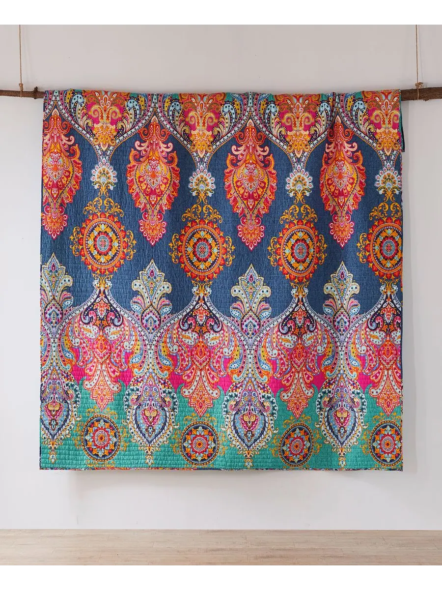 Двусторонний комплект постельного белья Fantasia Boho, 2 предмета, размер Twin/Twin XL Levtex — изображение 5 из 7, бирюзовый