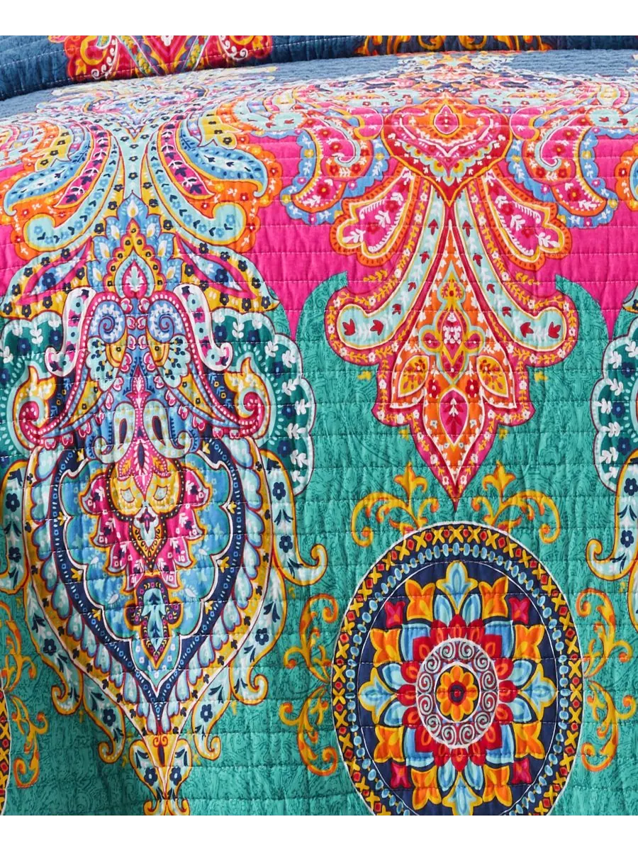Двусторонний комплект постельного белья Fantasia Boho, 2 предмета, размер Twin/Twin XL Levtex — изображение 6 из 7, бирюзовый