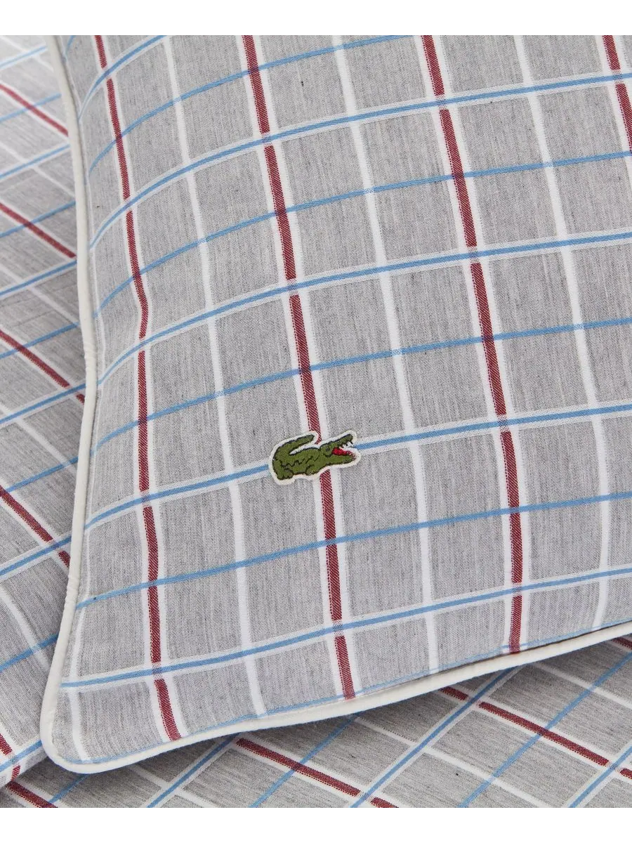 Комплект постельного белья Racquet Check из 3 предметов, размер Full/Queen Lacoste Home — изображение 3 из 5, серый