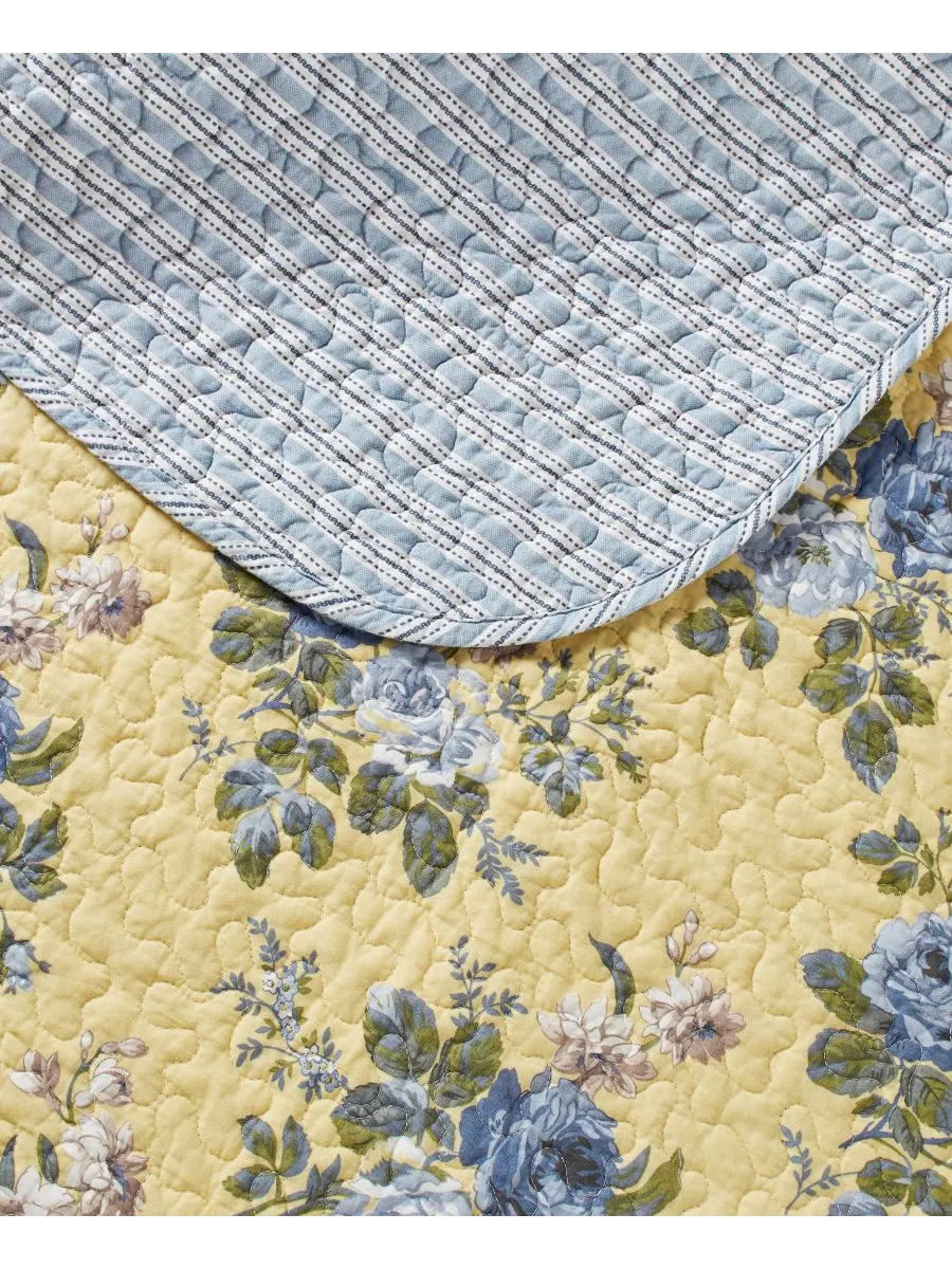 Двусторонний комплект постельного белья из хлопка Linley, 2 предмета, размер Twin Laura Ashley — изображение 3 из 7, желтый