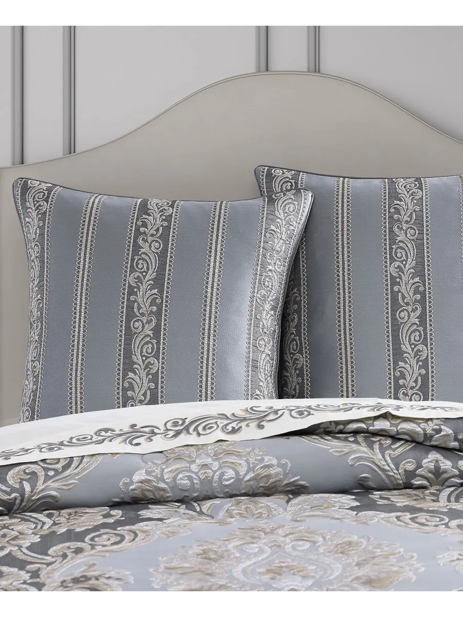 Наволочка krista woven damask, европейская J Queen New York — изображение 2 из 4, синий