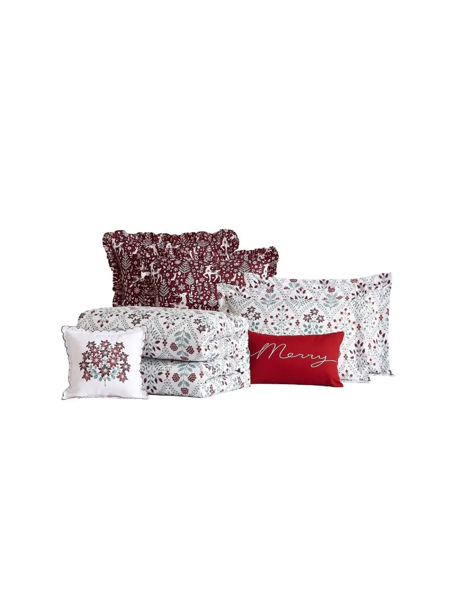 Комплект постельного белья Holiday Harmony из 5 предметов, размер Twin/Twin XL Southshore Fine — изображение 2 из 5, белый