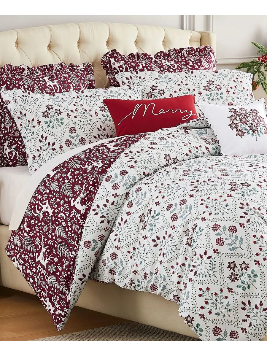 Комплект постельного белья Holiday Harmony из 5 предметов, размер Twin/Twin XL Southshore Fine — изображение 4 из 5, белый