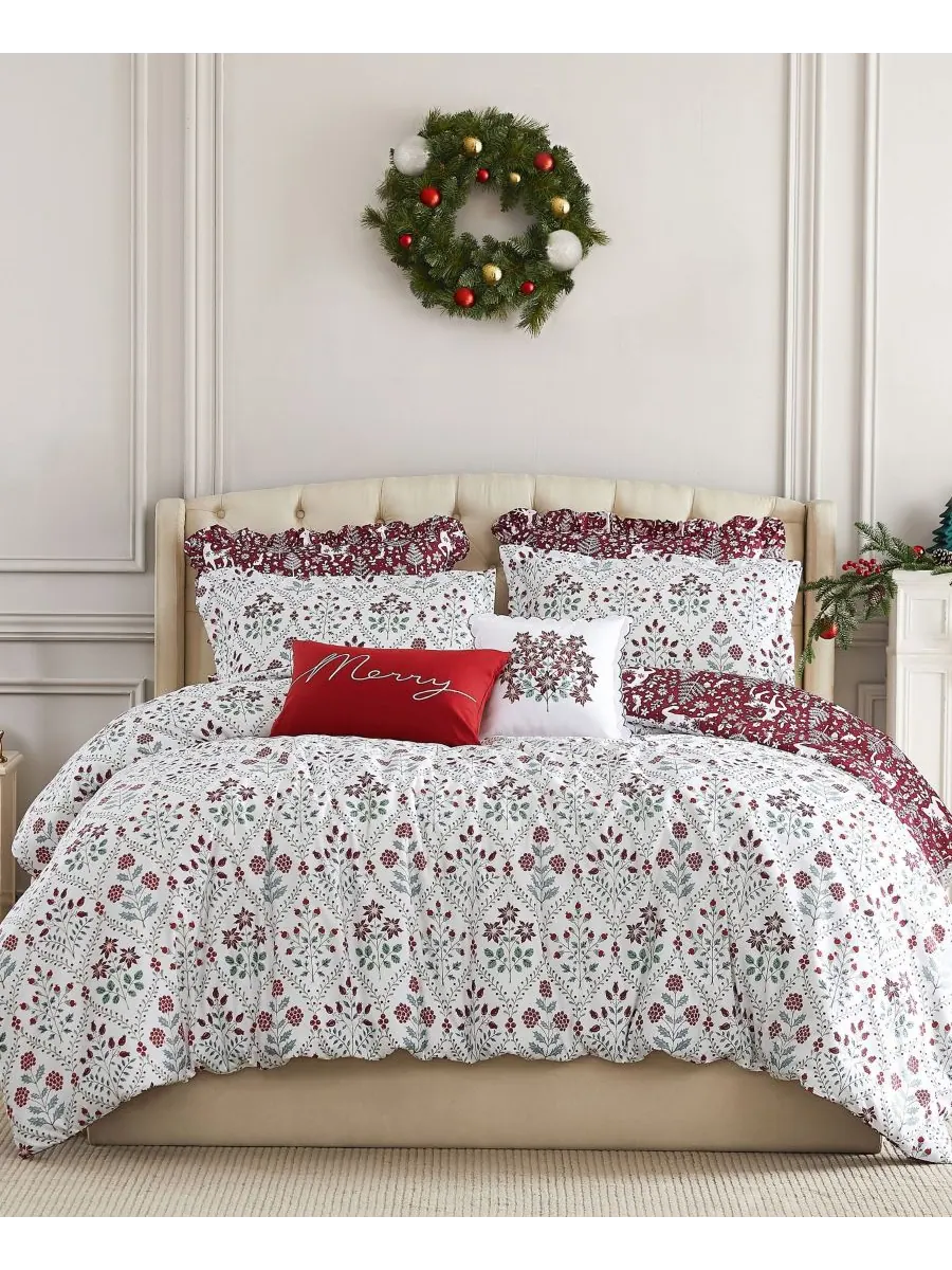Комплект постельного белья Holiday Harmony из 5 предметов, размер Twin/Twin XL Southshore Fine — изображение 5 из 5, белый