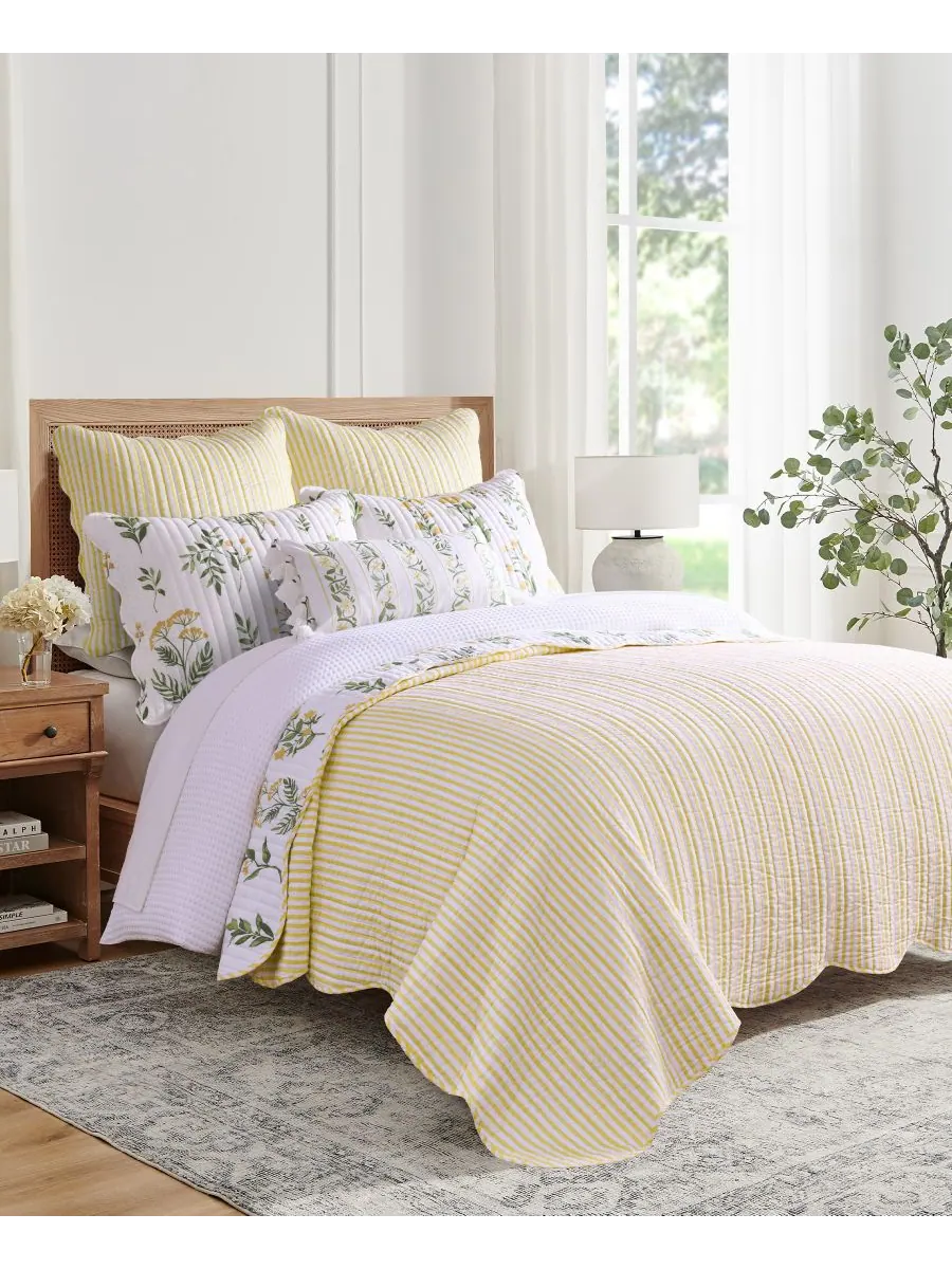 Комплект постельного белья Home Daffodil, двусторонний, 2 предмета, размер Twin/Twin XL Levtex — изображение 2 из 7, желтый