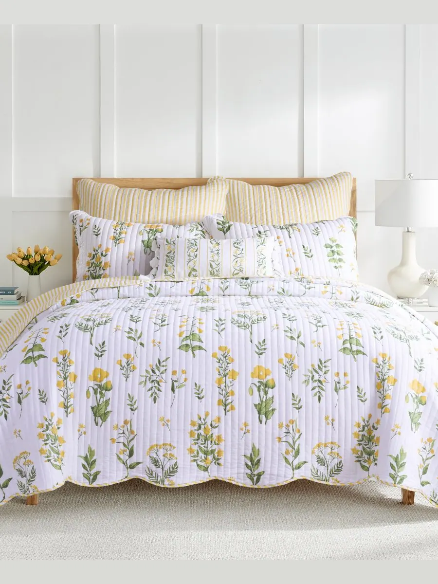 Комплект постельного белья Home Daffodil, двусторонний, 2 предмета, размер Twin/Twin XL Levtex — изображение 3 из 7, желтый