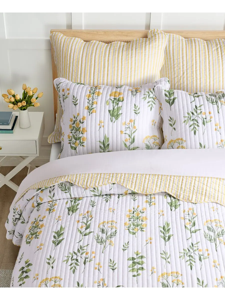 Комплект постельного белья Home Daffodil, двусторонний, 2 предмета, размер Twin/Twin XL Levtex — изображение 5 из 7, желтый
