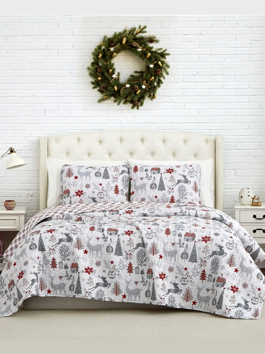 Комплект постельного белья Holly Jolly Lane, двусторонний, 3 предмета, размер Full/Queen Southshore — изображение 2 из 4
