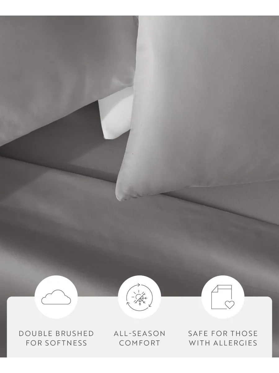 Упрощенный стиль, комплект из 2 наволочек (пара), стандартный размер. ienjoy Home — изображение 5 из 9, светлый серый