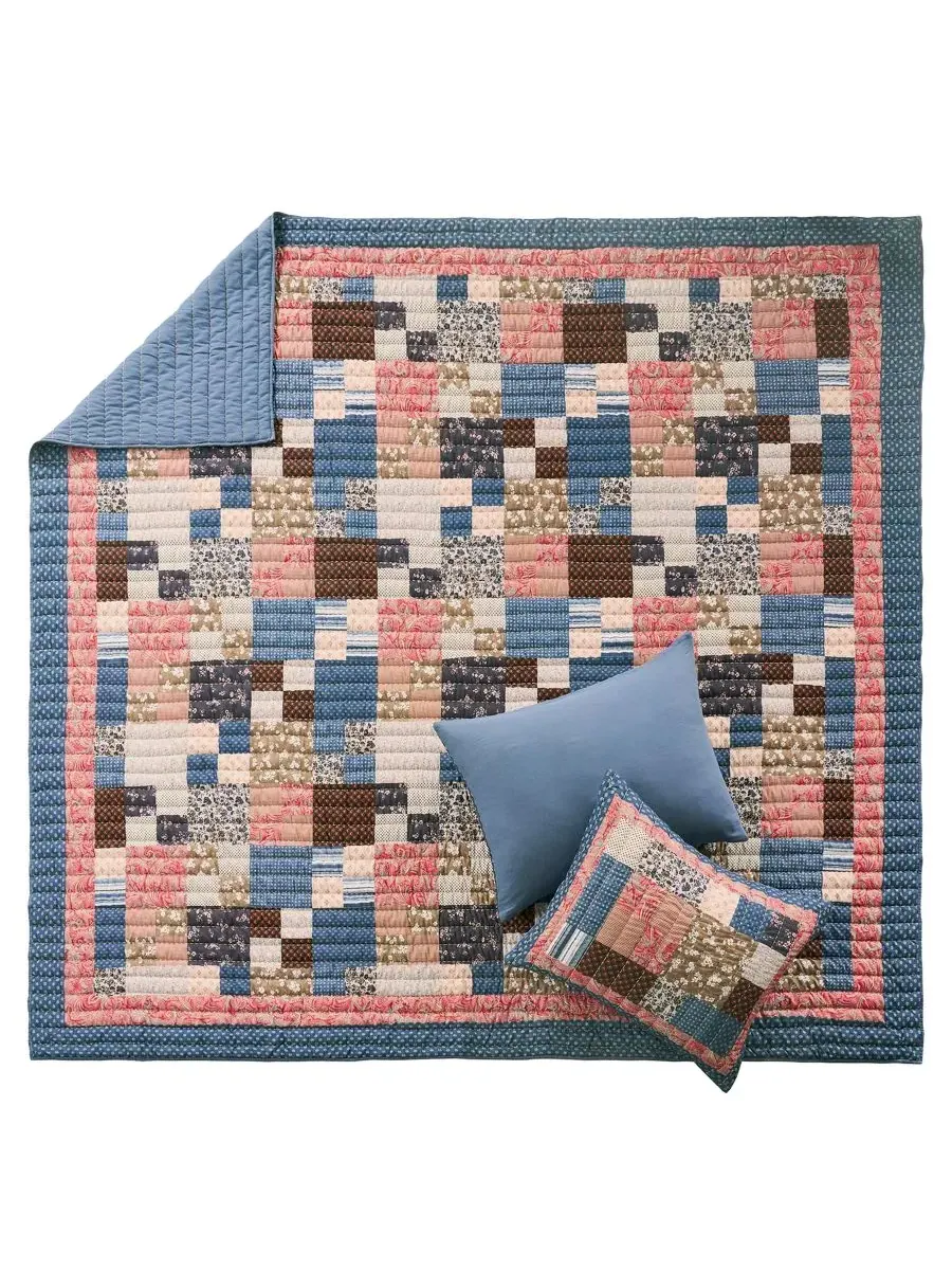Комплект постельного белья Shiloh Patchwork из 3 предметов, размер Full/Queen Greenland Home — изображение 2 из 4, кремовый
