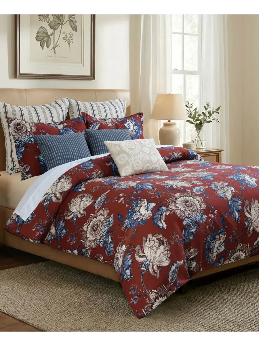 Комплект двустороннего пододеяльника Royce Reversible 2-Piece Duvet Cover Set Levtex Home — изображение 4 из 5, красный