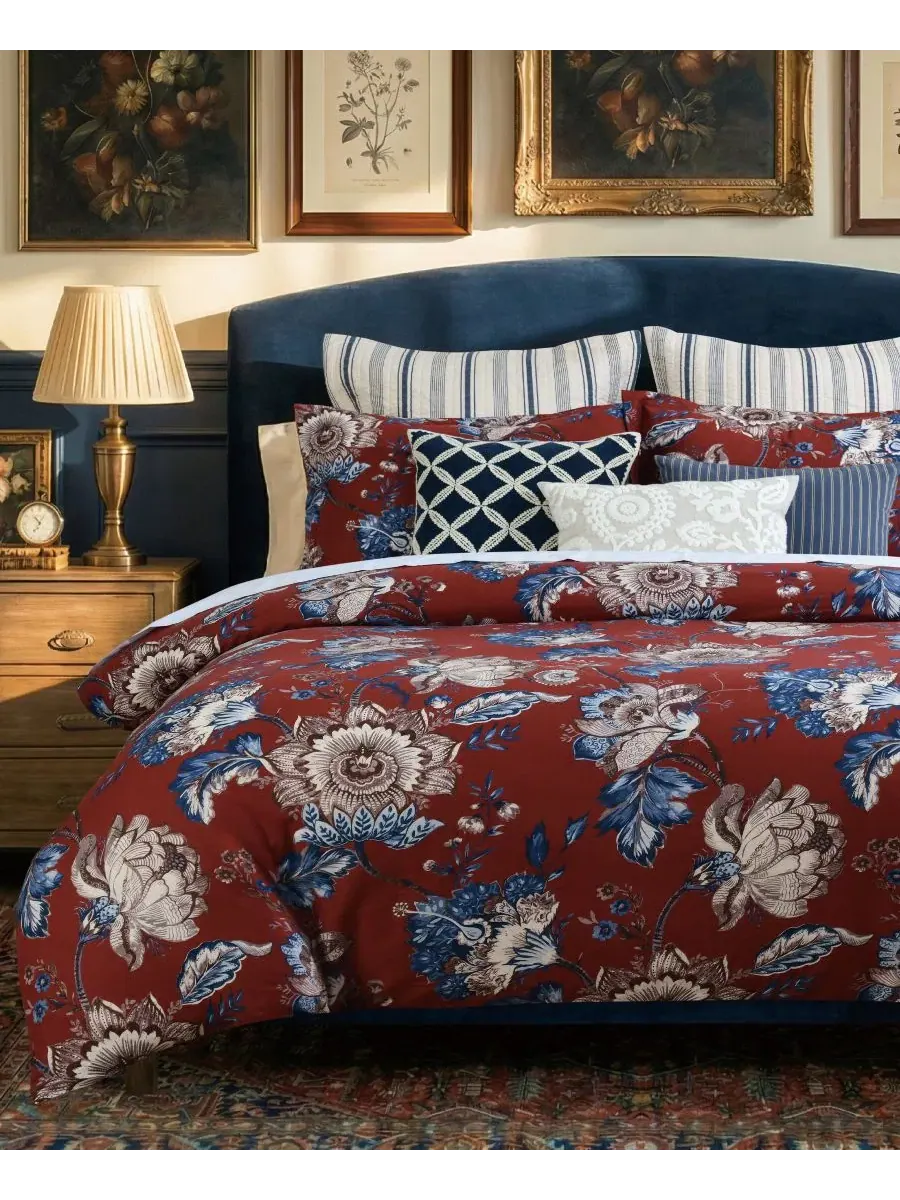 Комплект двустороннего пододеяльника Royce Reversible 2-Piece Duvet Cover Set Levtex Home — изображение 5 из 5, красный