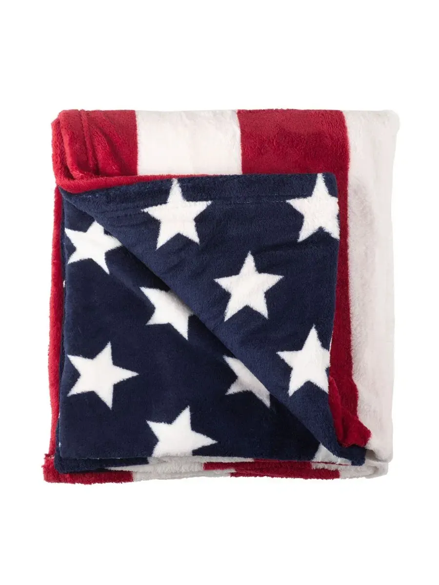 Плед с флагом США American Flag Throw Saro Lifestyle — изображение 3 из 3, мульти