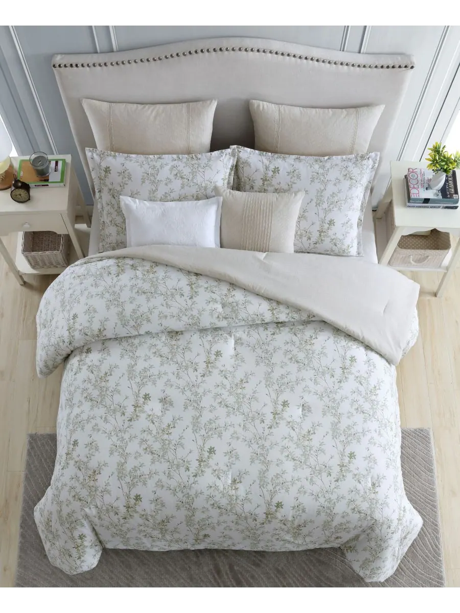 Комплект постельного белья Lindy из 7 предметов, размер Full/Queen Laura Ashley — изображение 9 из 9, зеленый