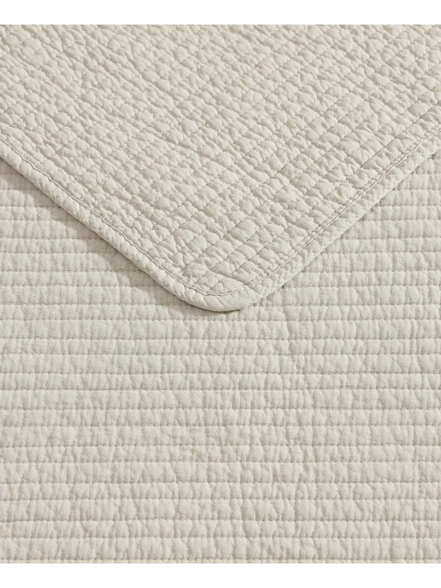 Комплект постельного белья Seashore Stitch Washed из 3 предметов, размер Full/Queen Nautica — изображение 4 из 7, бежевый