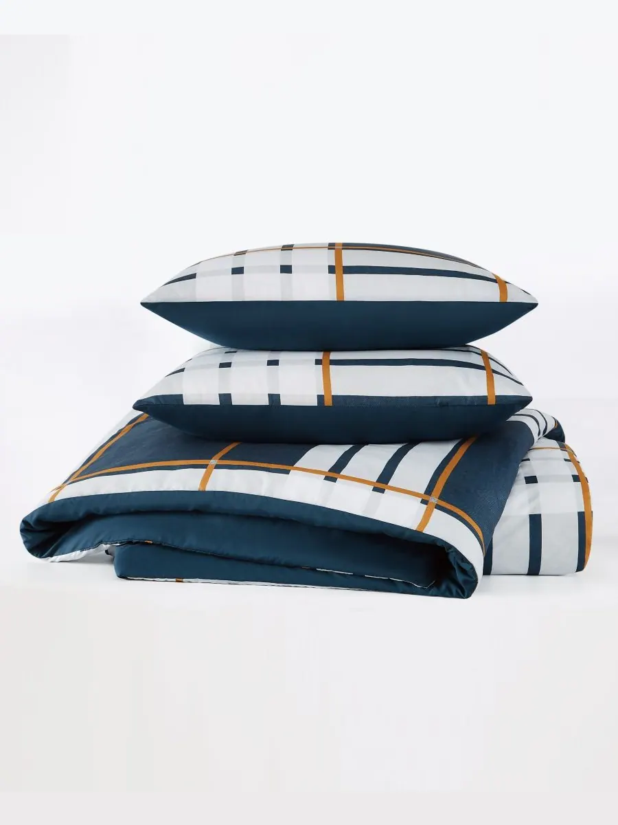 Комплект постельного белья Henry Plaid из 2 предметов, размер Twin/Twin XL Truly Soft — изображение 3 из 6, синий