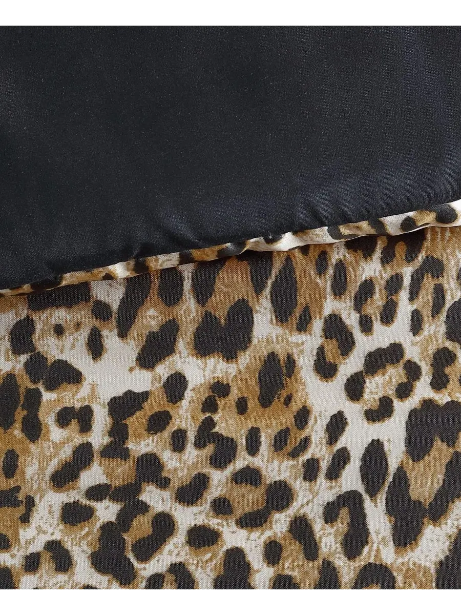 Комплект постельного белья Monica Leopard Satin из 3 предметов, двусторонний, размер Full/Queen — изображение 4 из 8