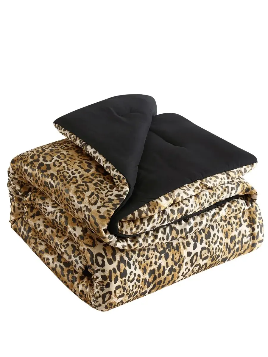 Комплект постельного белья Monica Leopard Satin из 3 предметов, двусторонний, размер Full/Queen — изображение 6 из 8