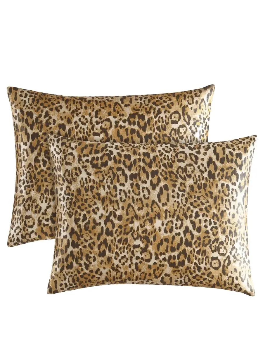 Комплект постельного белья Monica Leopard Satin из 3 предметов, двусторонний, размер Full/Queen — изображение 7 из 8
