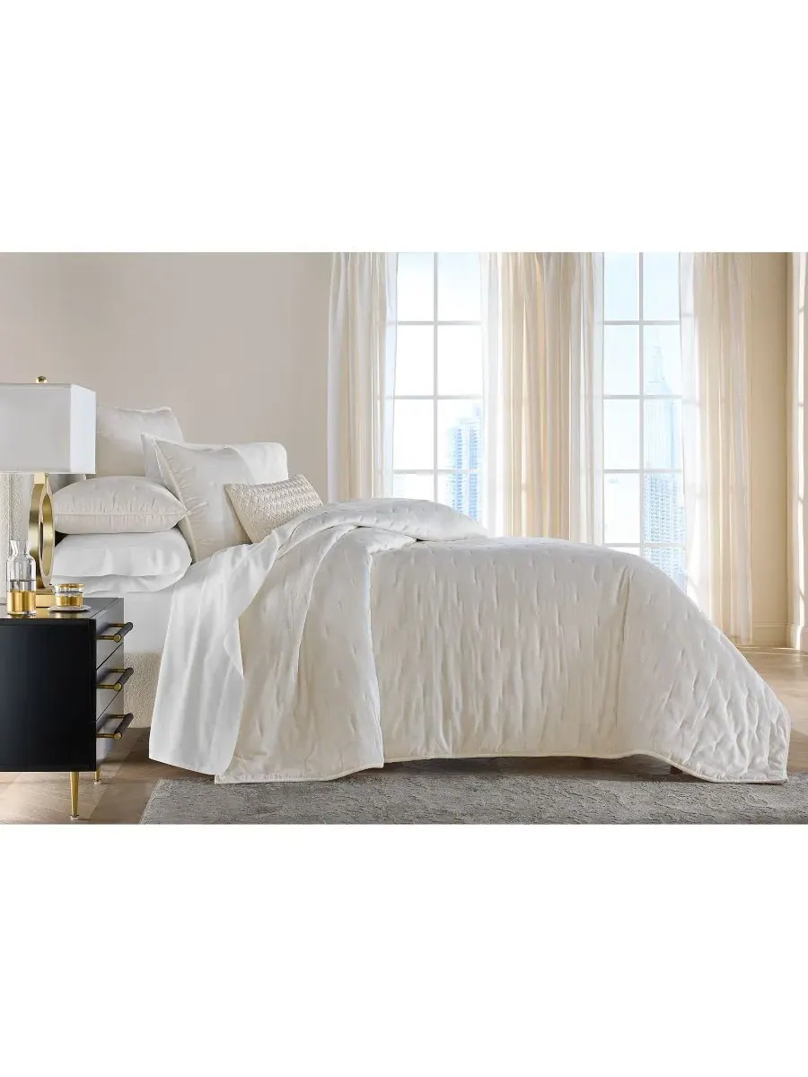 Покрывало-комплект Velvet Plush 3-Piece Coverlet Set, King Hotel Collection — изображение 7 из 7, белый