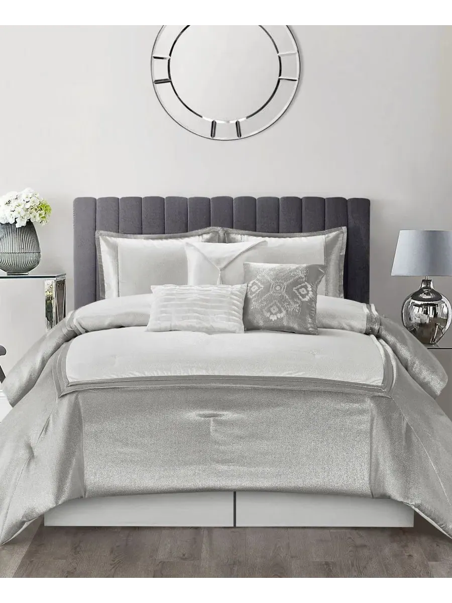 Комплект постельного белья Lucille Solid Color 7-Pc. Comforter Set, California King Stratford Park — изображение 5 из 6
