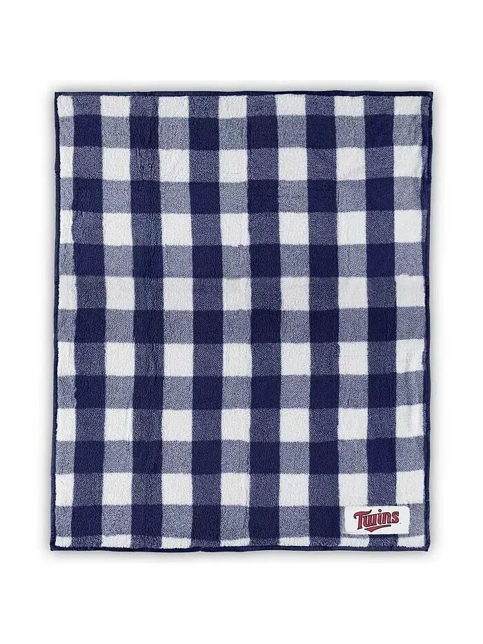 Одеяло из морозного флиса в клетку Minnesota Twins размером 50 x 60 дюймов Logo Brands