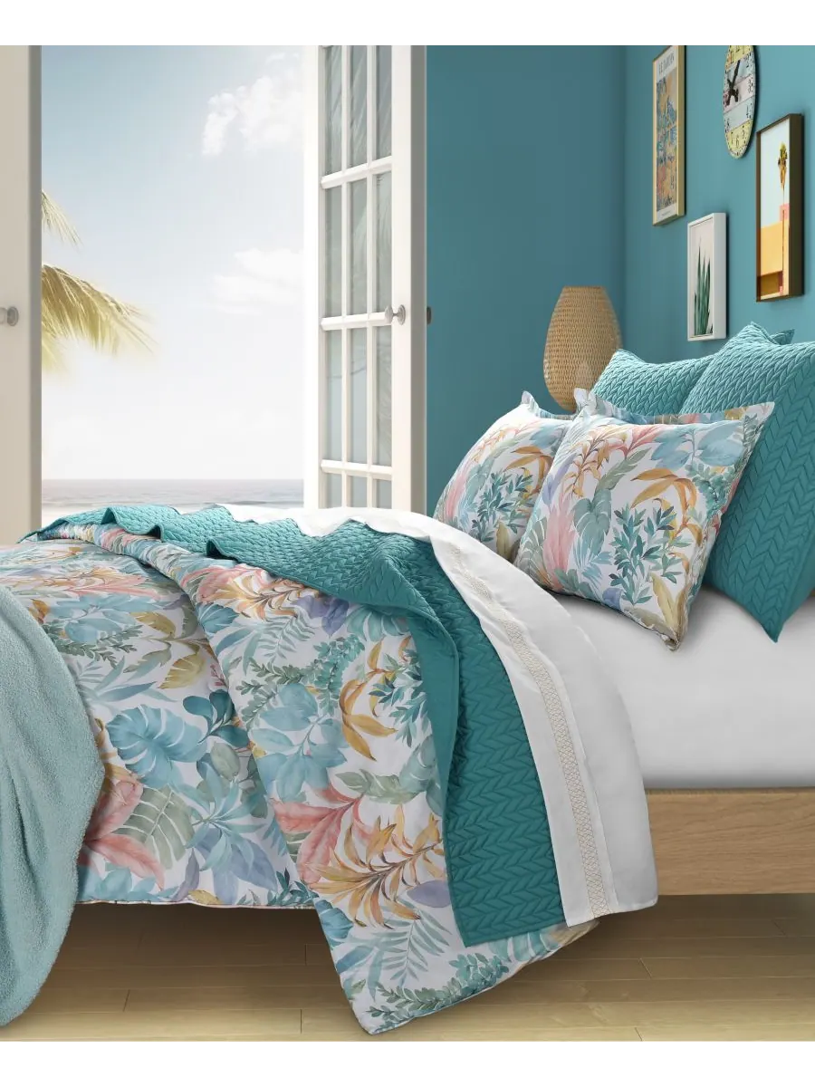 Комплект постельного белья bold bahama из 2 предметов, размер twin/twin xl J by J Queen — изображение 3 из 6, голубой