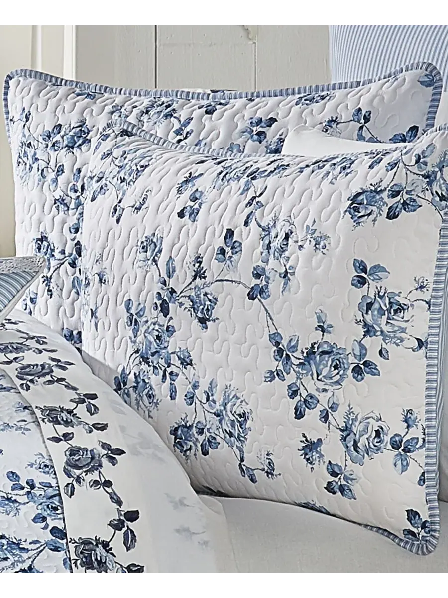Комплект постельного белья Rialto Classic Floral, 3 предмета, размер Full/Queen Royal Court — изображение 2 из 2, синий