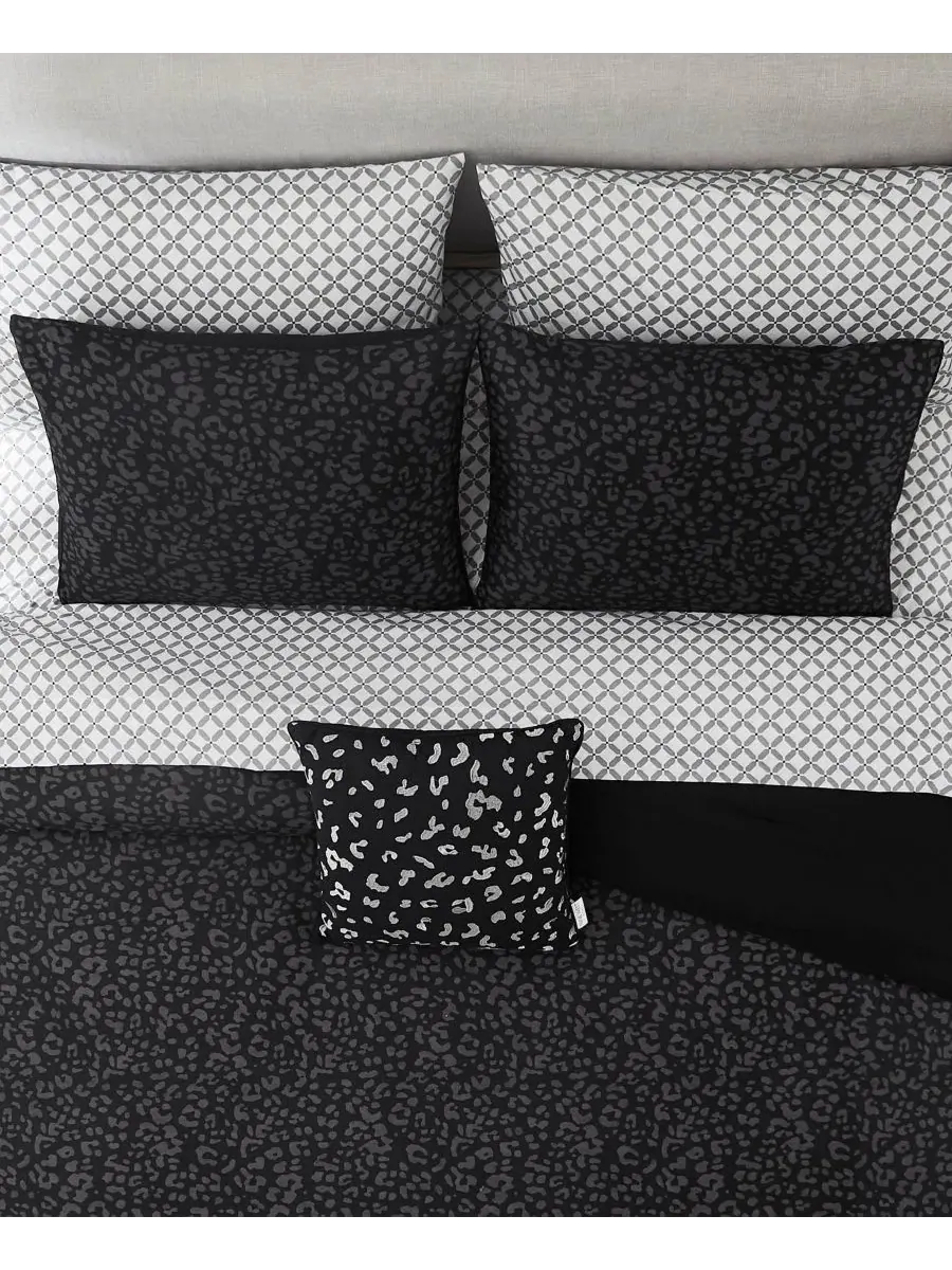 Комплект постельного белья Leopard Bed in a Bag, 8 предметов, Queen Nine West — изображение 4 из 9, черный