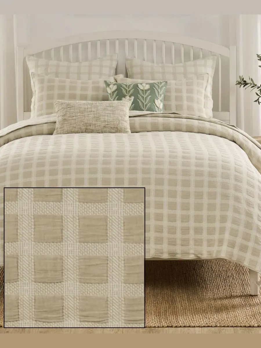 Покрывало-комплект Millhouse Jacquard-Woven 3-Piece Coverlet Set Greenland Home Fashions — изображение 6 из 6, тауп