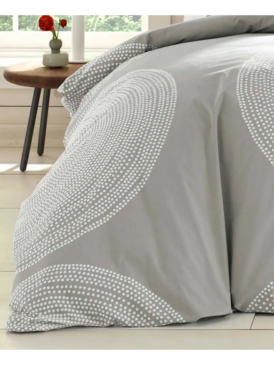 Комплект постельного белья Fokus Cotton, 3 предмета, двусторонний, размер Full/Queen Marimekko — изображение 2 из 5, серый
