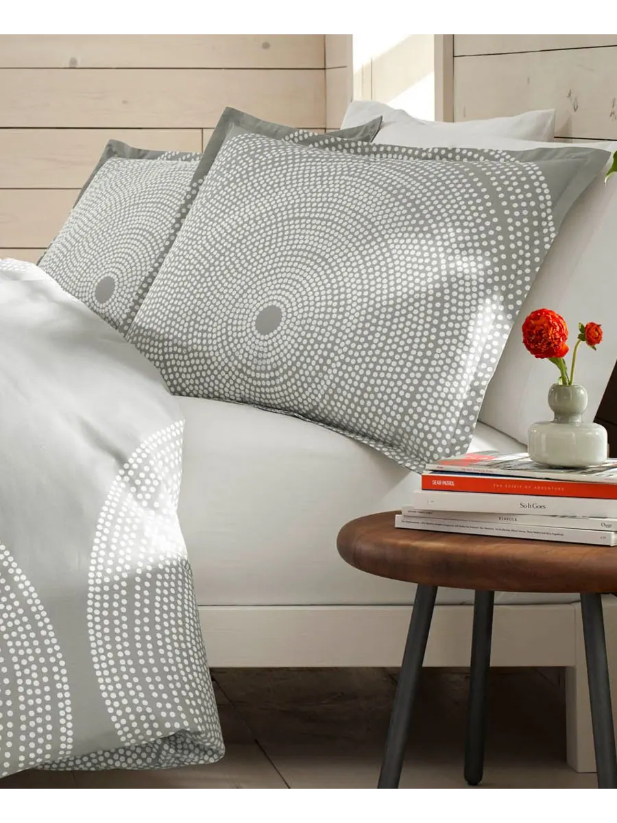Комплект постельного белья Fokus Cotton, 3 предмета, двусторонний, размер Full/Queen Marimekko — изображение 4 из 5, серый