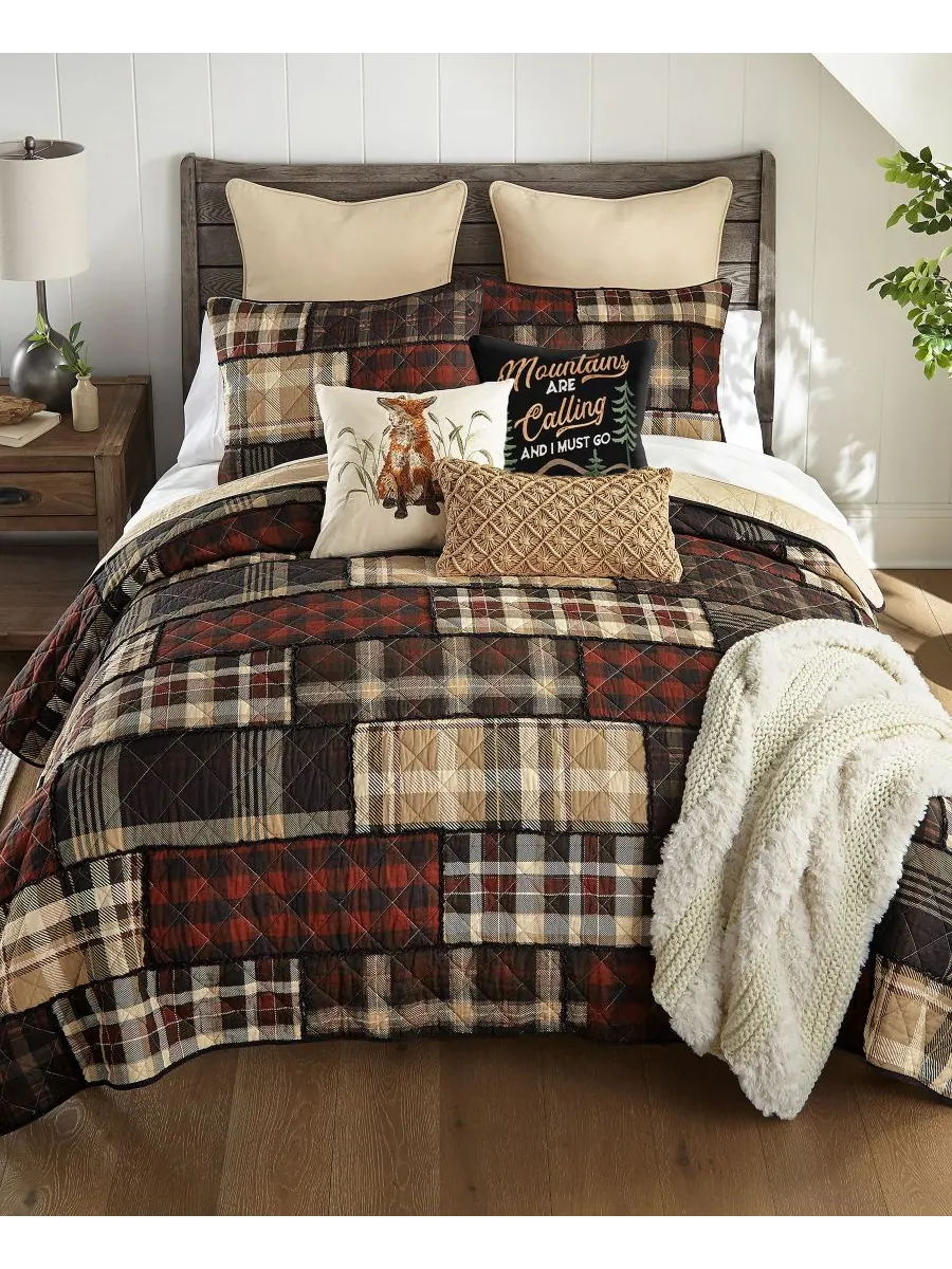 Комплект постельного белья LJ Plaid из 3 предметов, хлопковый, плотный, размер Queen Donna Sharp — изображение 2 из 4, мульти