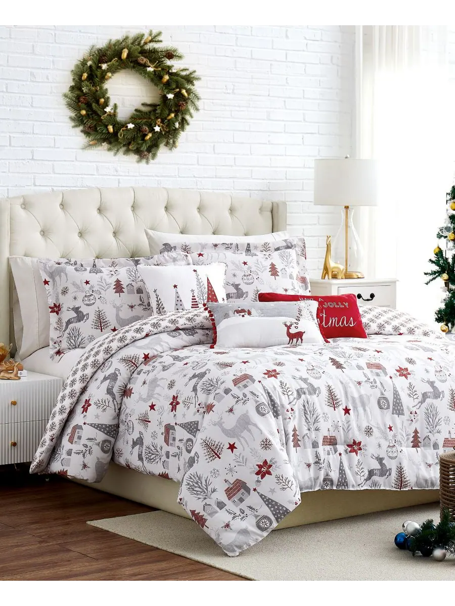 Двусторонний комплект постельного белья holly jolly lane, 6 предметов, размер twin. Southshore Fine