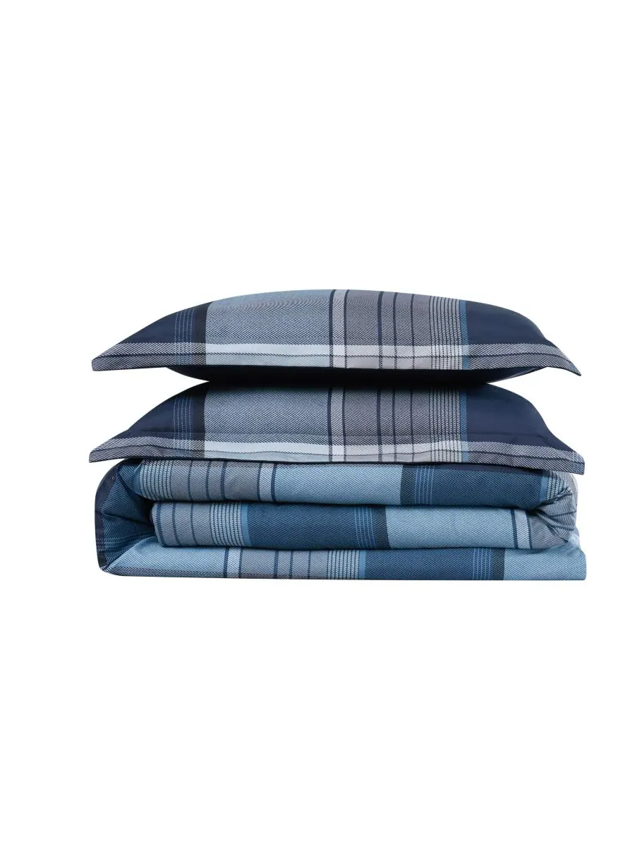 Комплект постельного белья trey plaid из 3 предметов, размер king Truly Soft — изображение 3 из 3, синий