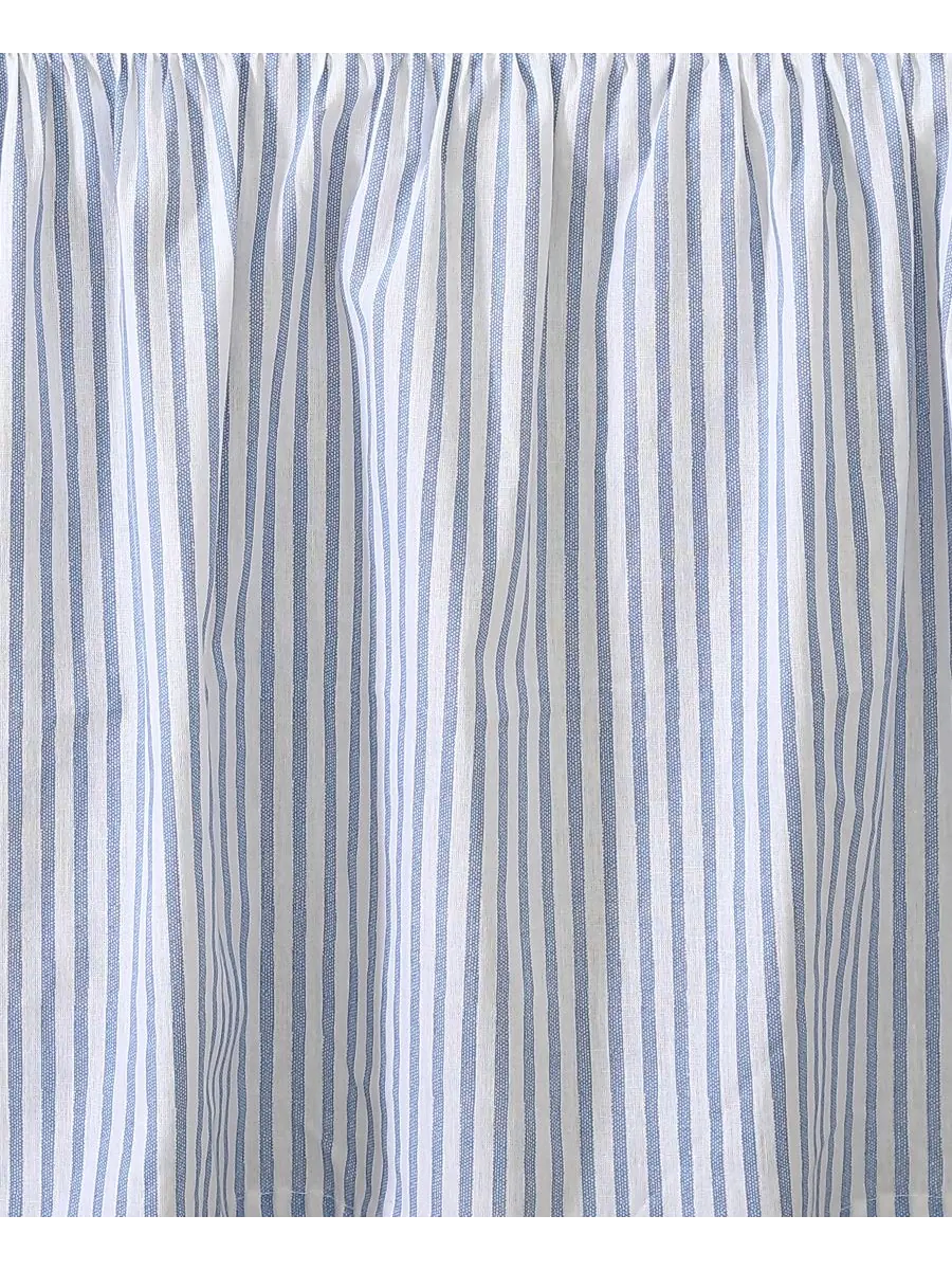 Покрывало для кровати в полоску с оборками, размер twin Laura Ashley — изображение 4 из 4, синий