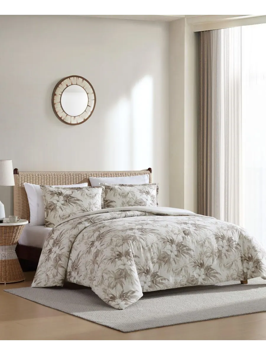 Комплект постельного белья Tommy Bahama Beachway Blooms, двусторонний, 3 предмета, размер — изображение 2 из 9, бежевый