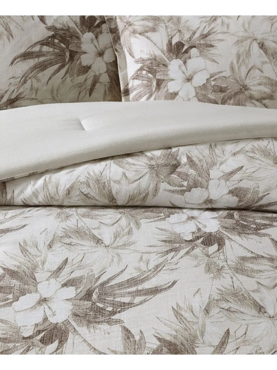 Комплект постельного белья Tommy Bahama Beachway Blooms, двусторонний, 3 предмета, размер — изображение 4 из 9, бежевый
