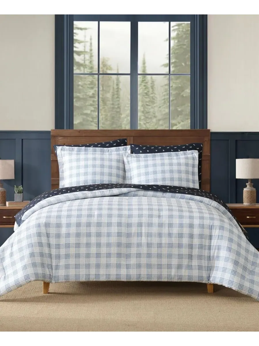 Комплект постельного белья Beach Pine Plaid, 7 предметов, размер Queen Eddie Bauer